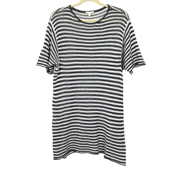 NWOT EILEEN FISHER Half Sleeve Striped Organic Linen Tunic Top Medium - Picture 2 of 8